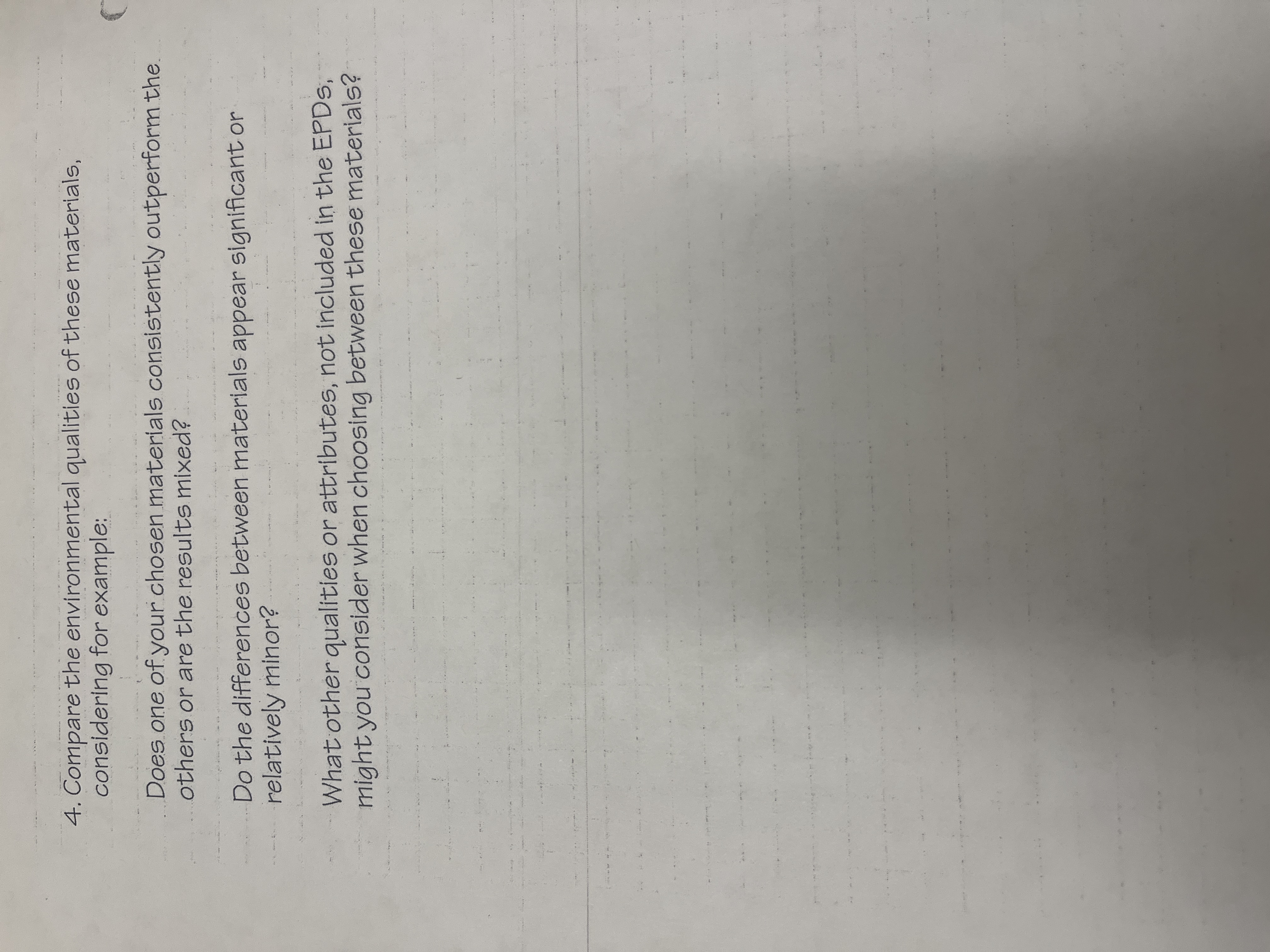 Compare the environmental qualities of these