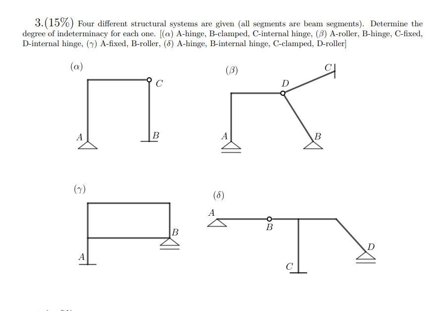 ( 1 5 % ) Four different structural systems are