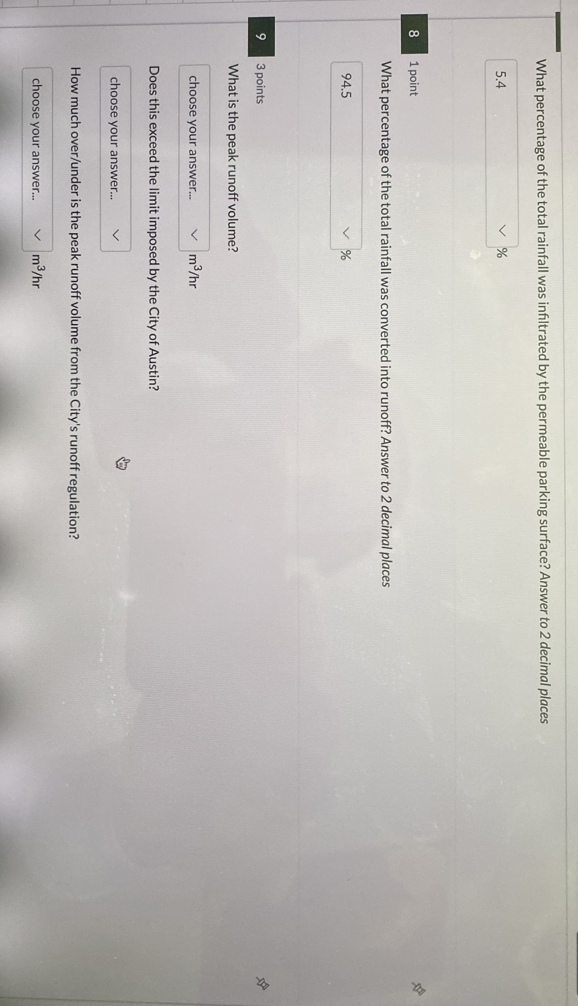 What percentage of the total rainfall was