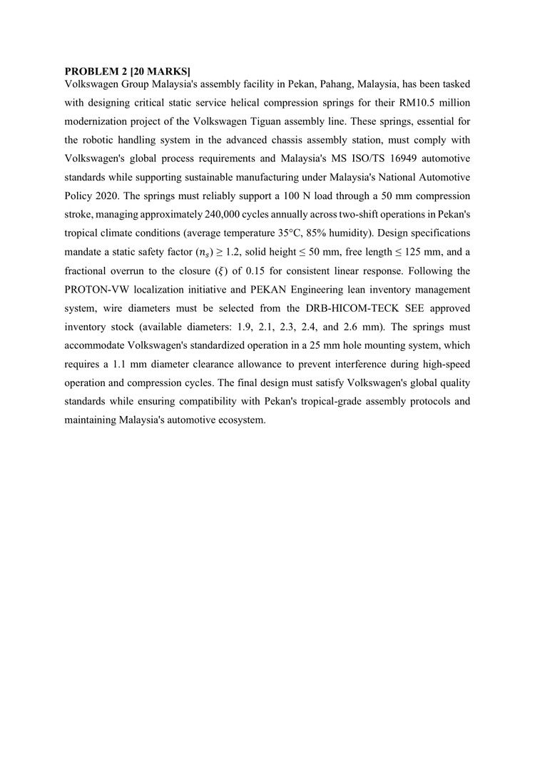 help PROBLEM 2 [ 2 0 MARKS ] Volkswagen Group