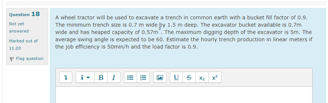 A wheel tractor will be used to excavate a trench