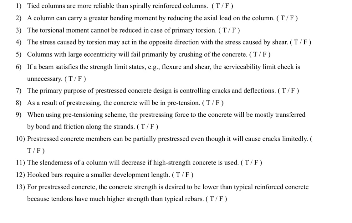 Answer all Tied columns are more reliable than
