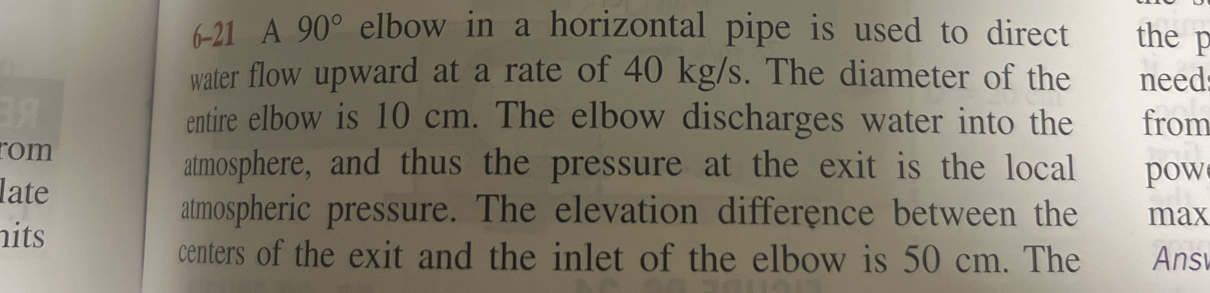 6 - 2 1 A 9 0 elbow in a horizontal pipe is used
