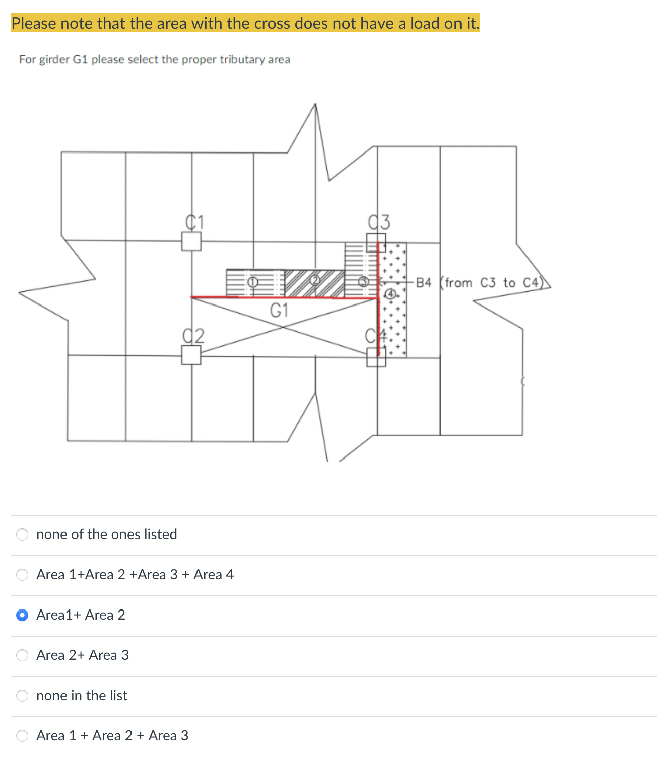 Please note that the area with the cross does not