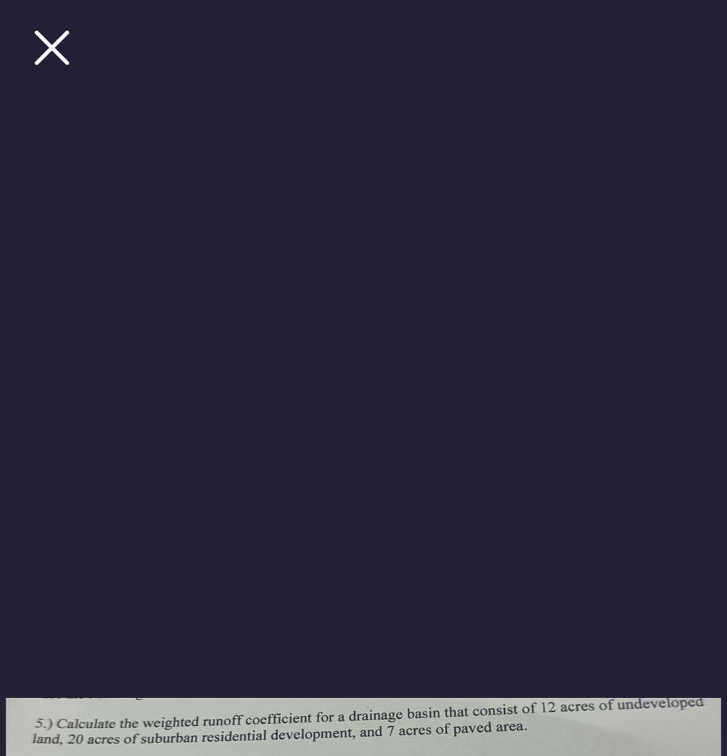 5 . ) Calculate the weighted runoff coefficient