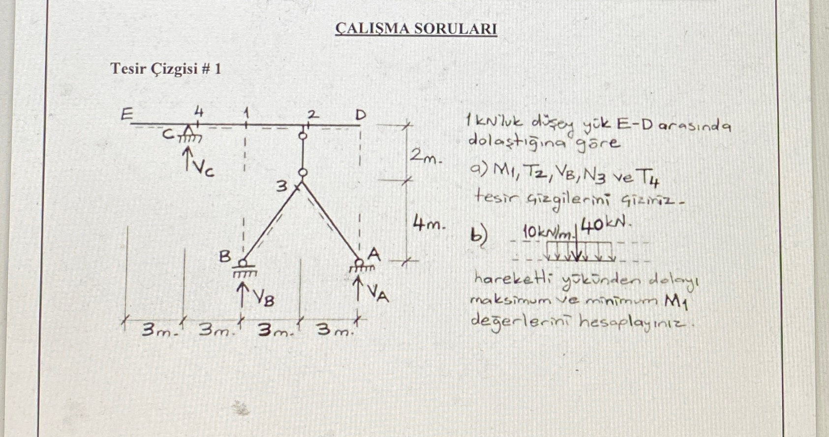 CALISMA SORULARI Tesir izgisi # 1 1 kNiuk disey