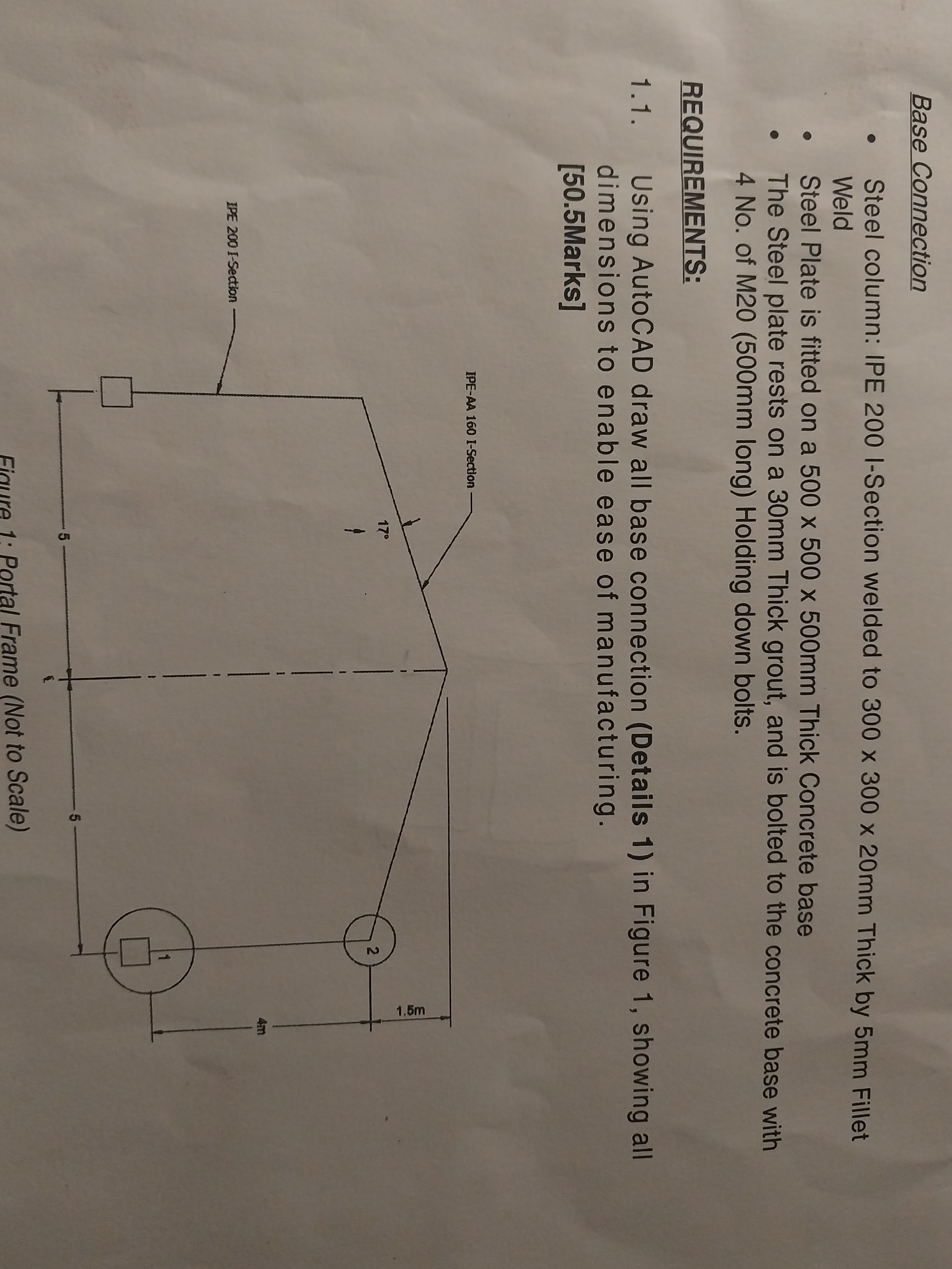 Base Connection Steel column: IPE 2 0 0 I -