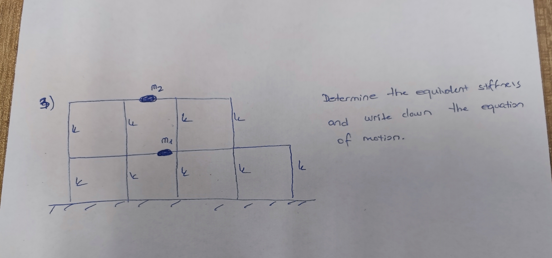 Determine the equivolent stiffrels and write down