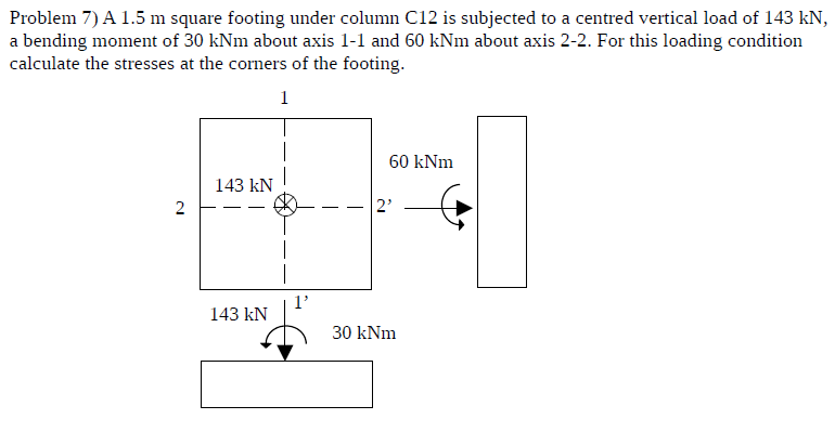 Problem 7 ) A 1 . 5 m square footing under column