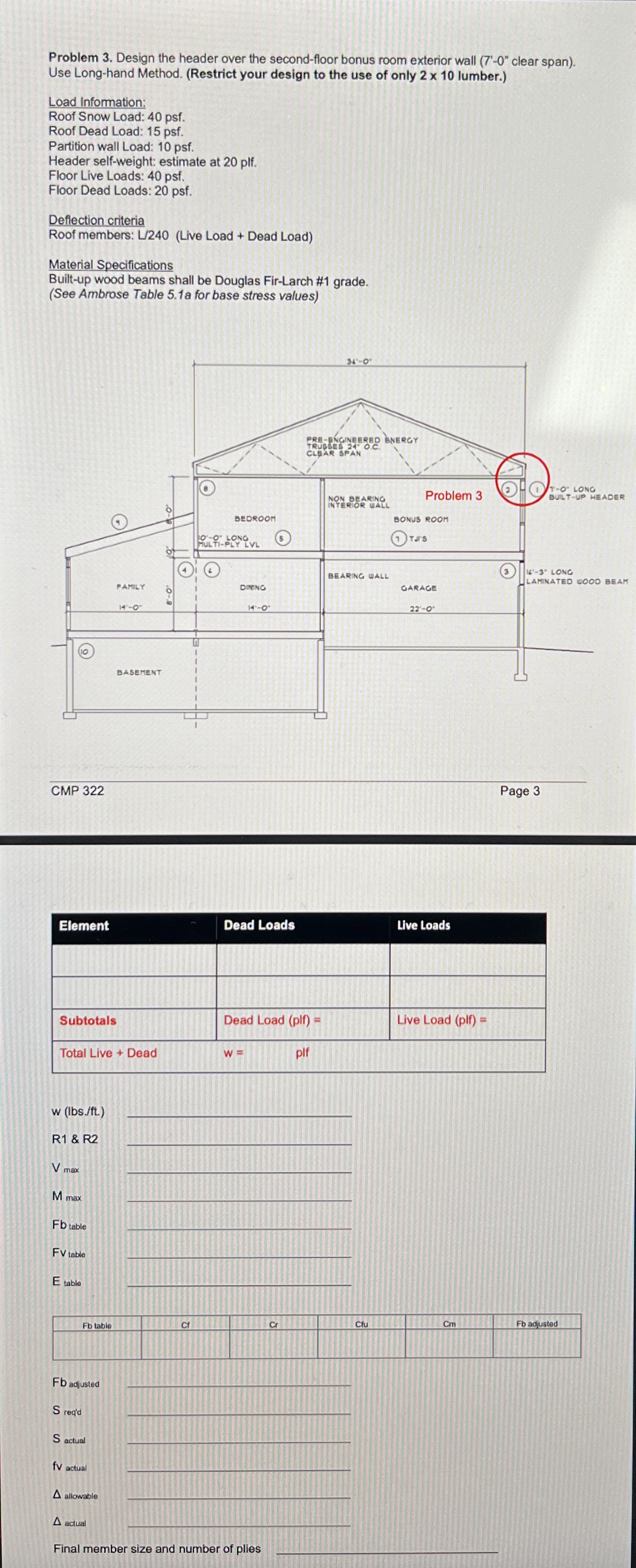 Problem 3 . Design the header over the second -