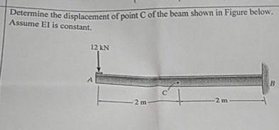 Determine the displacement of point C of the beam