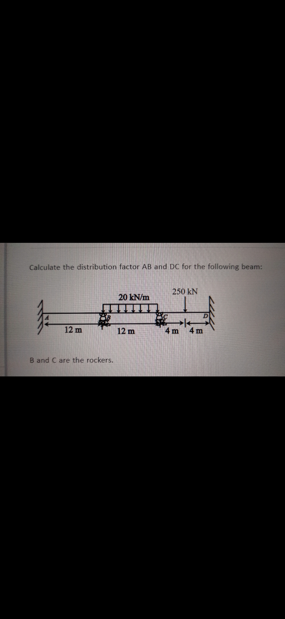 Calculate the distribution factor A B and D C for