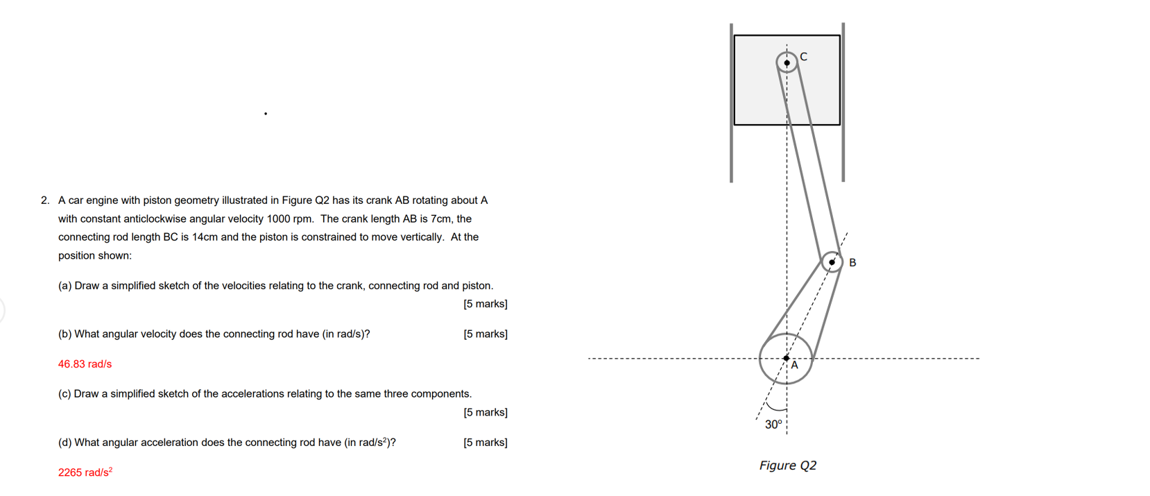 2 . \ ( A \ ) car engine with piston geometry