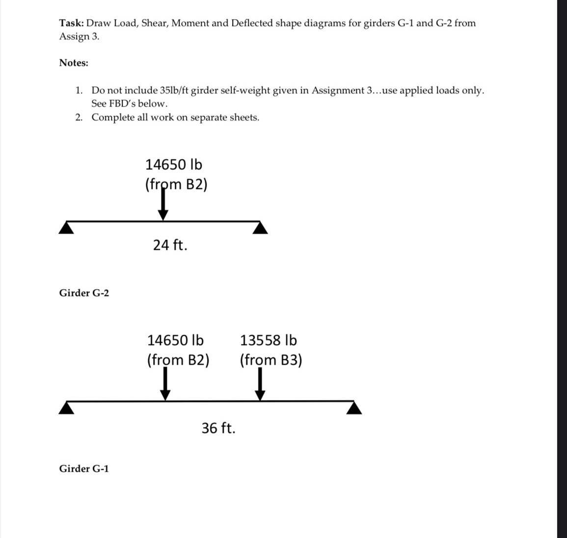 Task: Draw Load, Shear, Moment and Deflected
