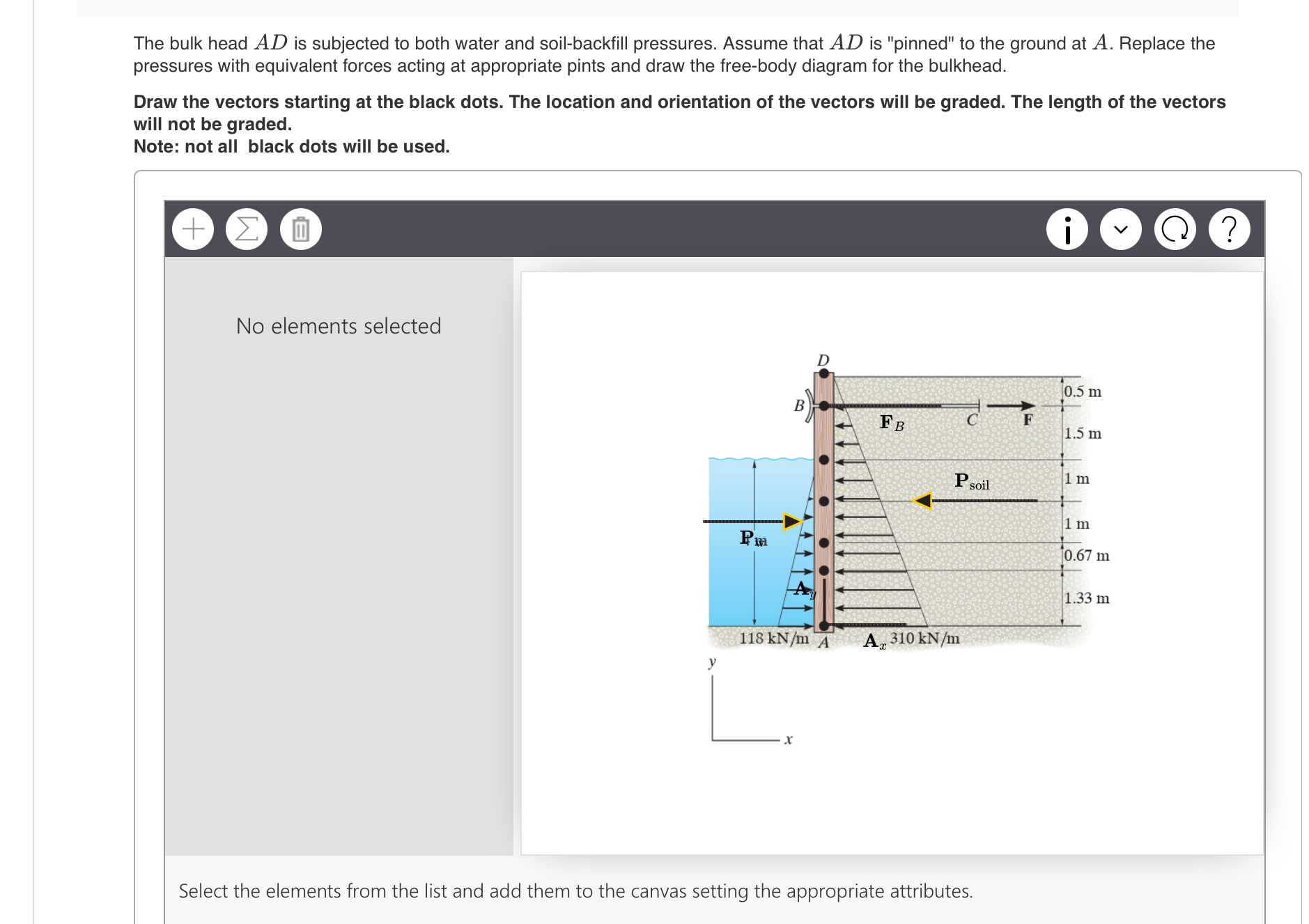 The bulk head A D is subjected to both water and