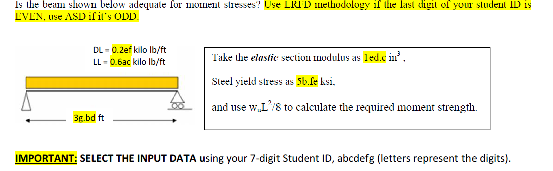 Is the beam shown below adequate for moment