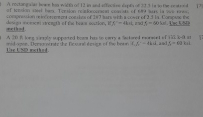 A rectangular beam has width of 1 2 in and