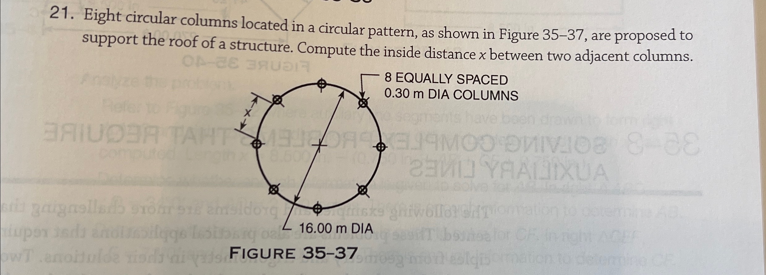 Eight circular columns located in a circular