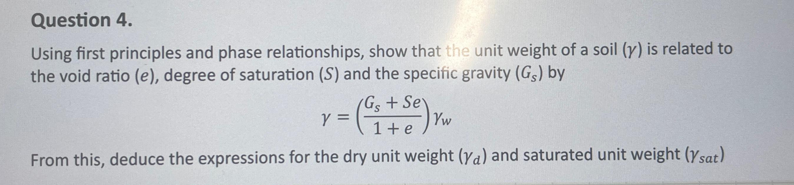 Question 4 . Using first principles and phase