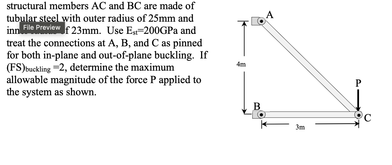 structural members A C and B C are made of