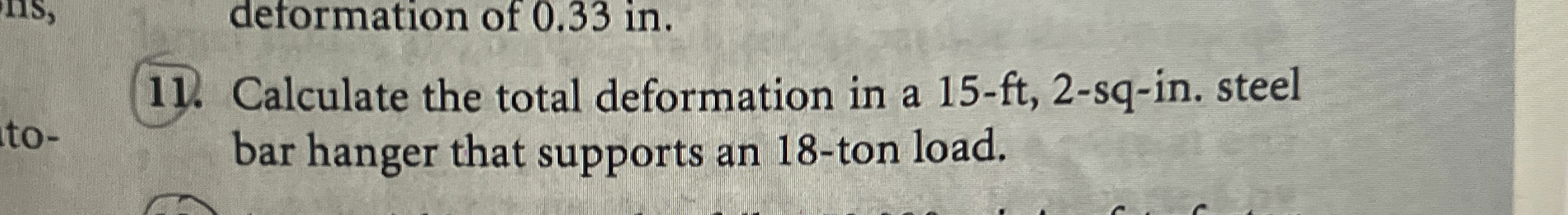 Calculate the total deformation in a 1 5 - f t ,