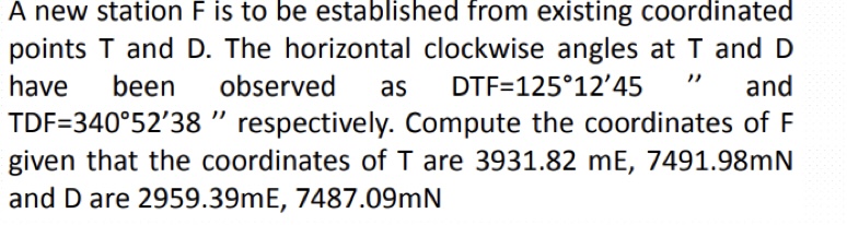A new station F is to be established from