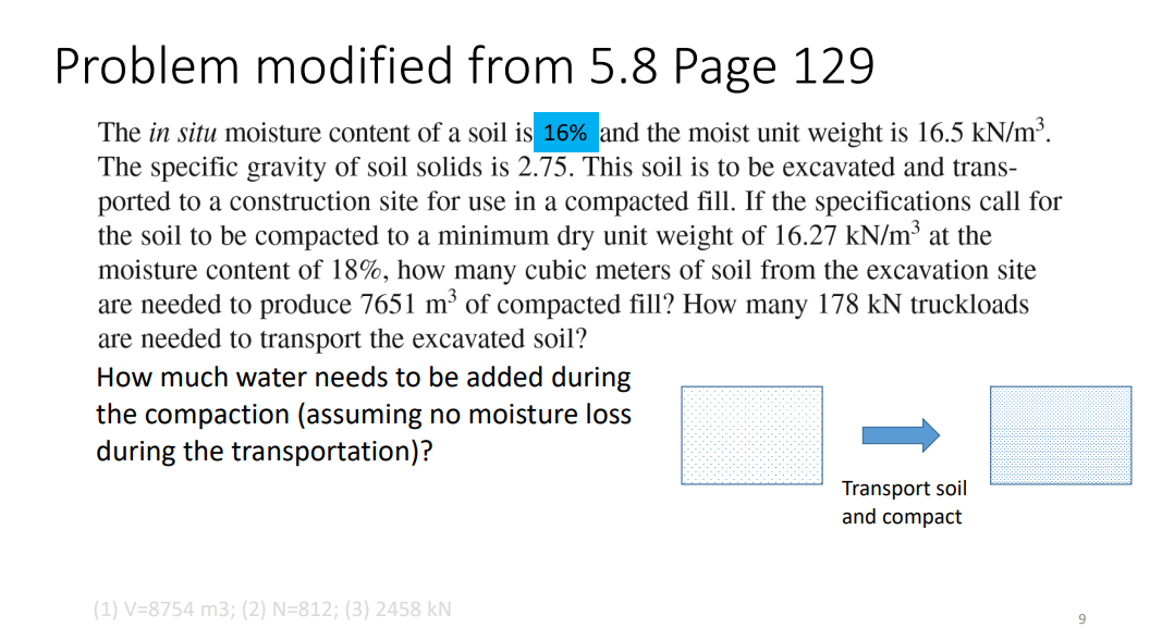 The in situ moisture content of a soil is 1 6 %