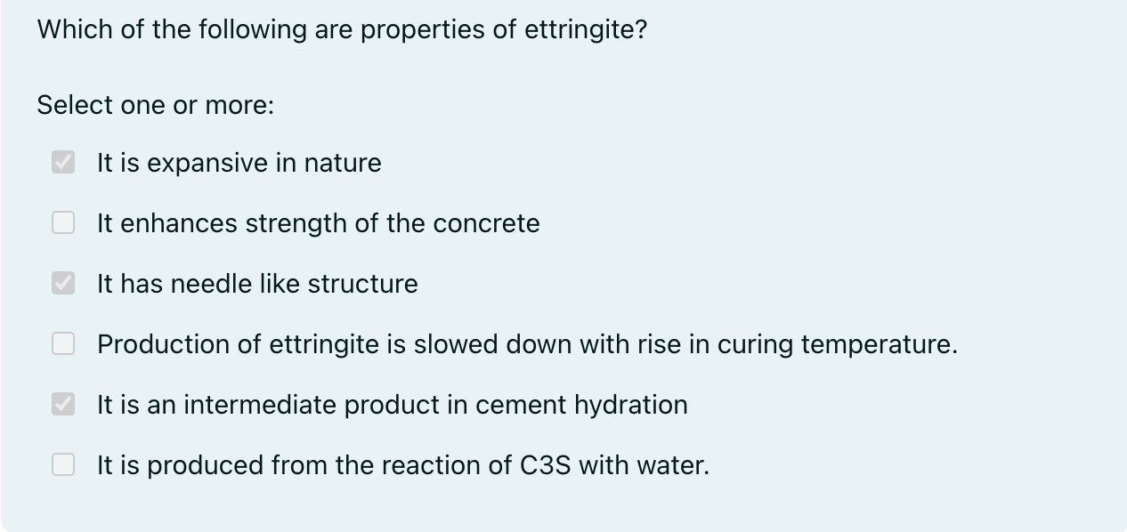 Which of the following are properties of