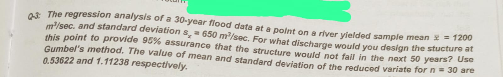 Q - 3 : The regression analysis of a 3 0 - year