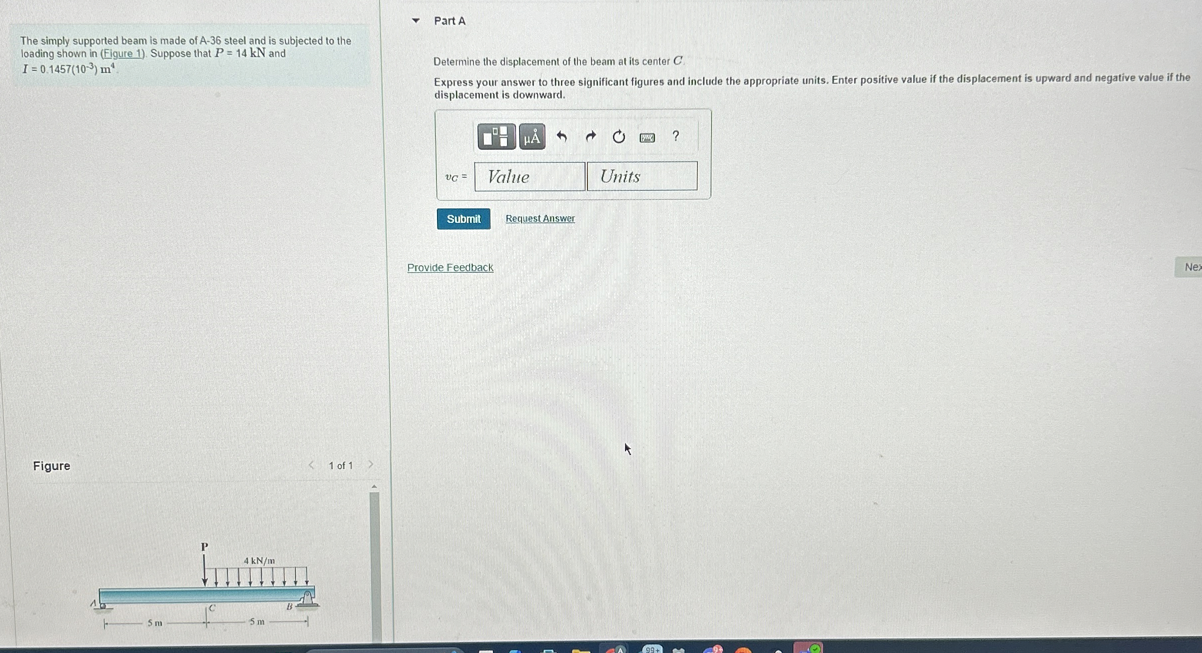 The simply supported beam is made of A - 3 6