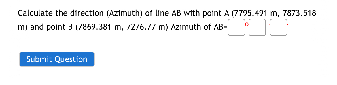 Calculate the direction ( Azmuth )