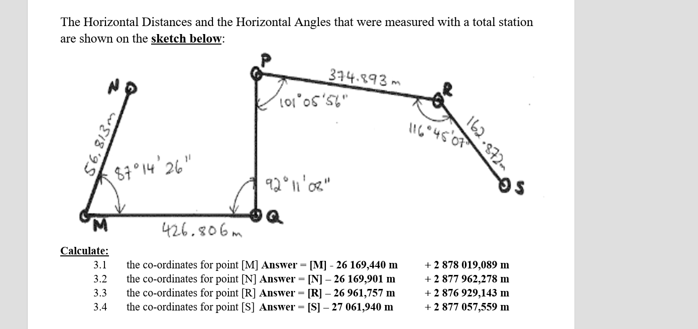 The Horizontal Distances and the Horizontal