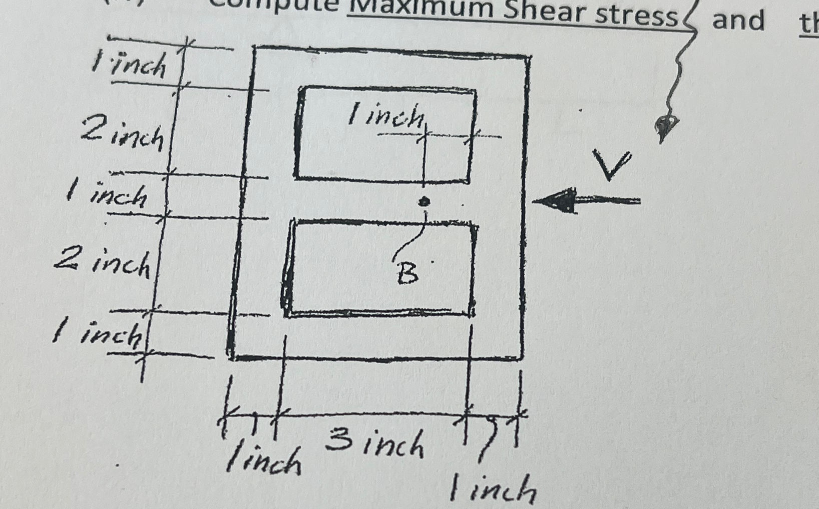 Comput maximum shear stress and sheer stress at