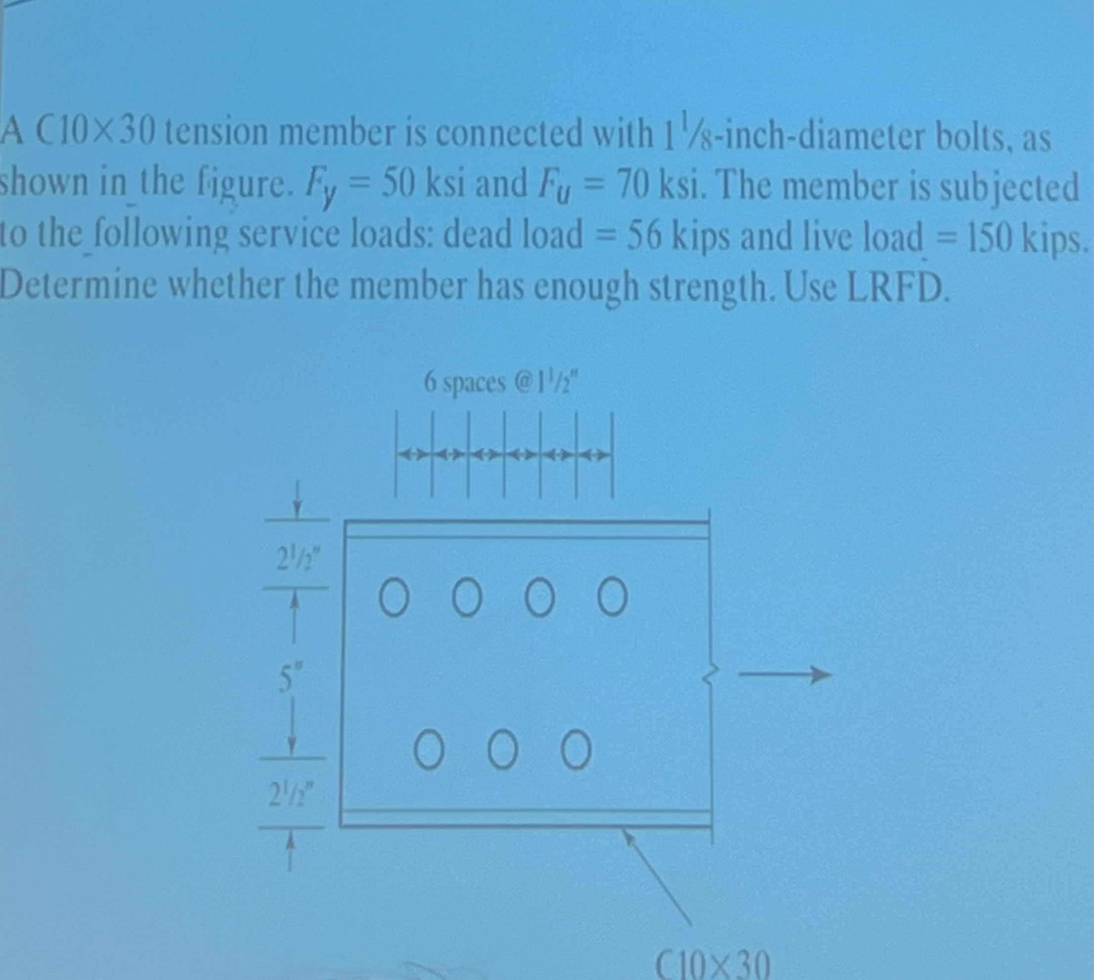 A C 1 0 3 0 tension member is connected with 1 1