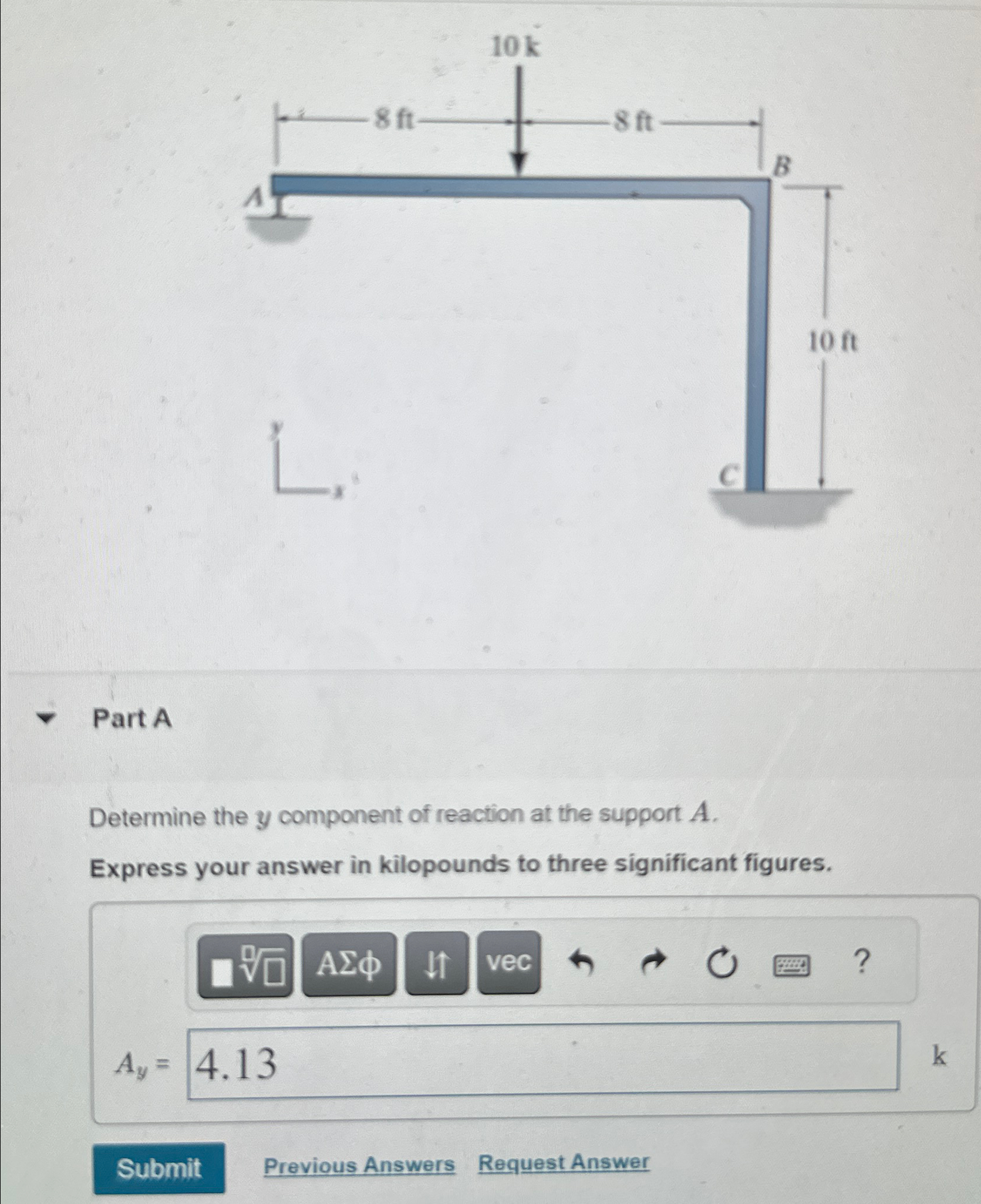 Please find all reactions at A and C with graph