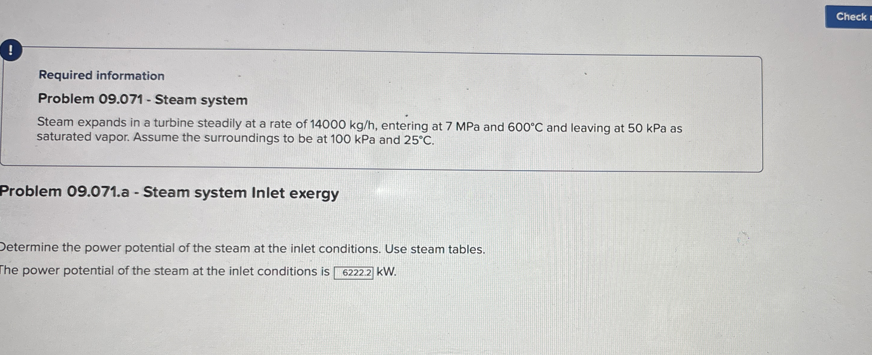 ! Required information Problem 0 9 . 0 7 1 -