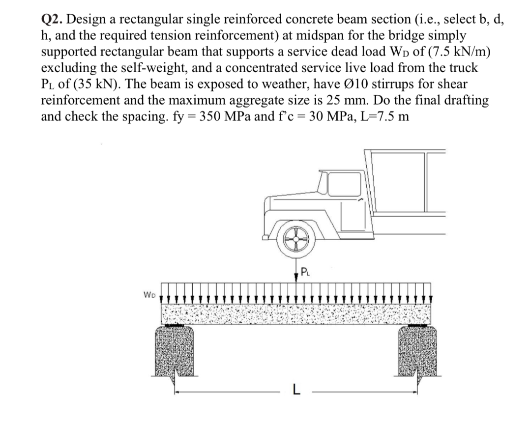 Q 2 . Design a rectangular single reinforced
