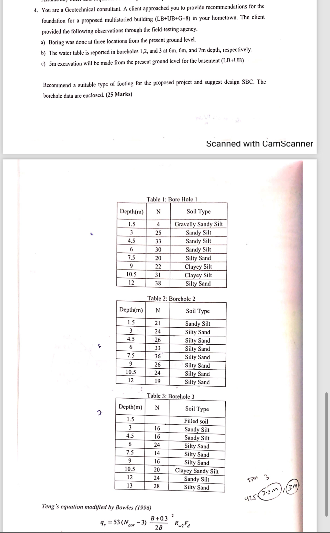You are a Geotechnical consultant. A client