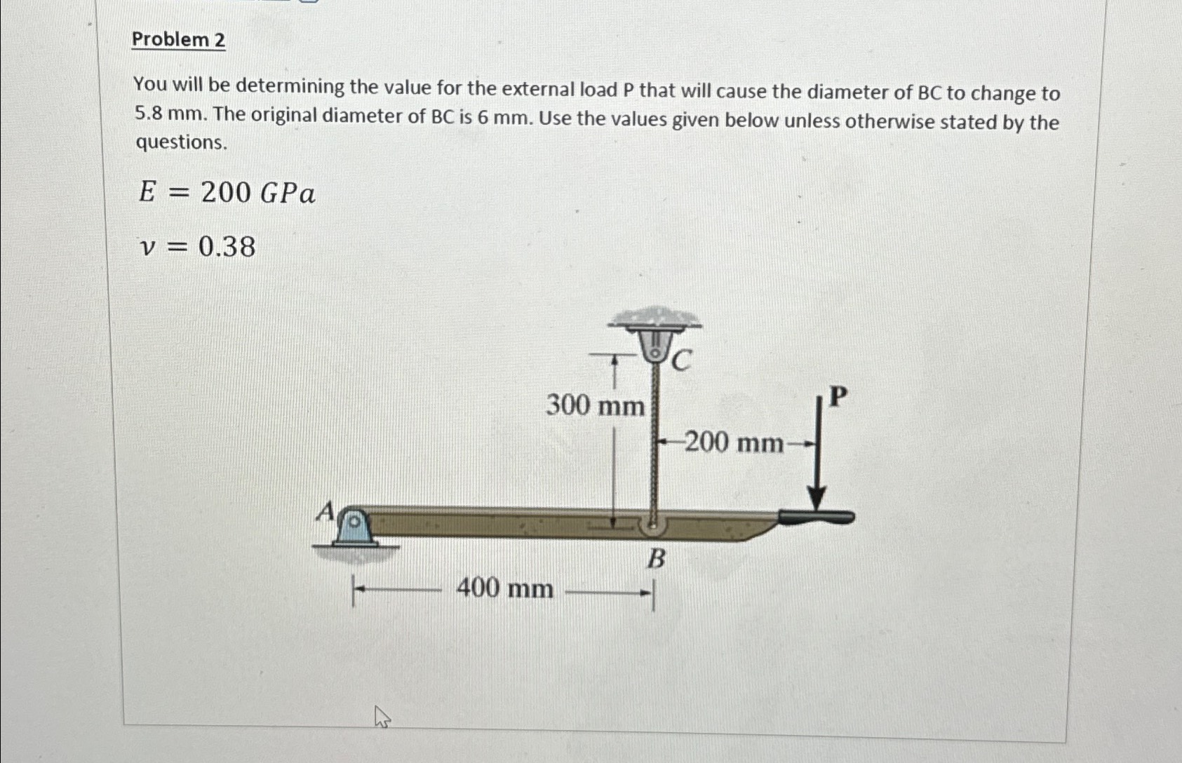 Problem 2\ You will be determining the value for