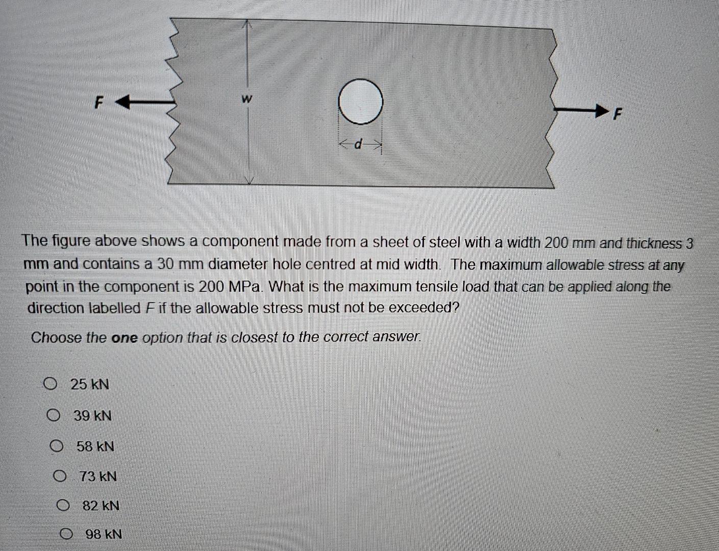 The figure above shows a component made from a