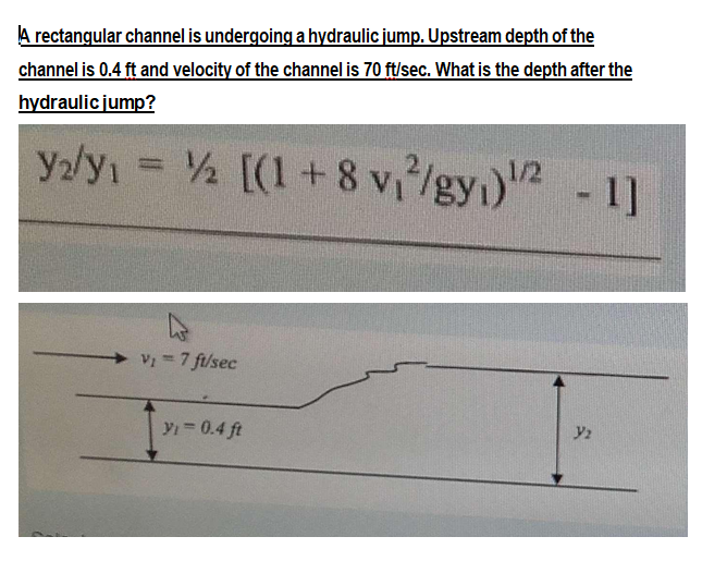 a rectangular channel is undergoing a hydraulic