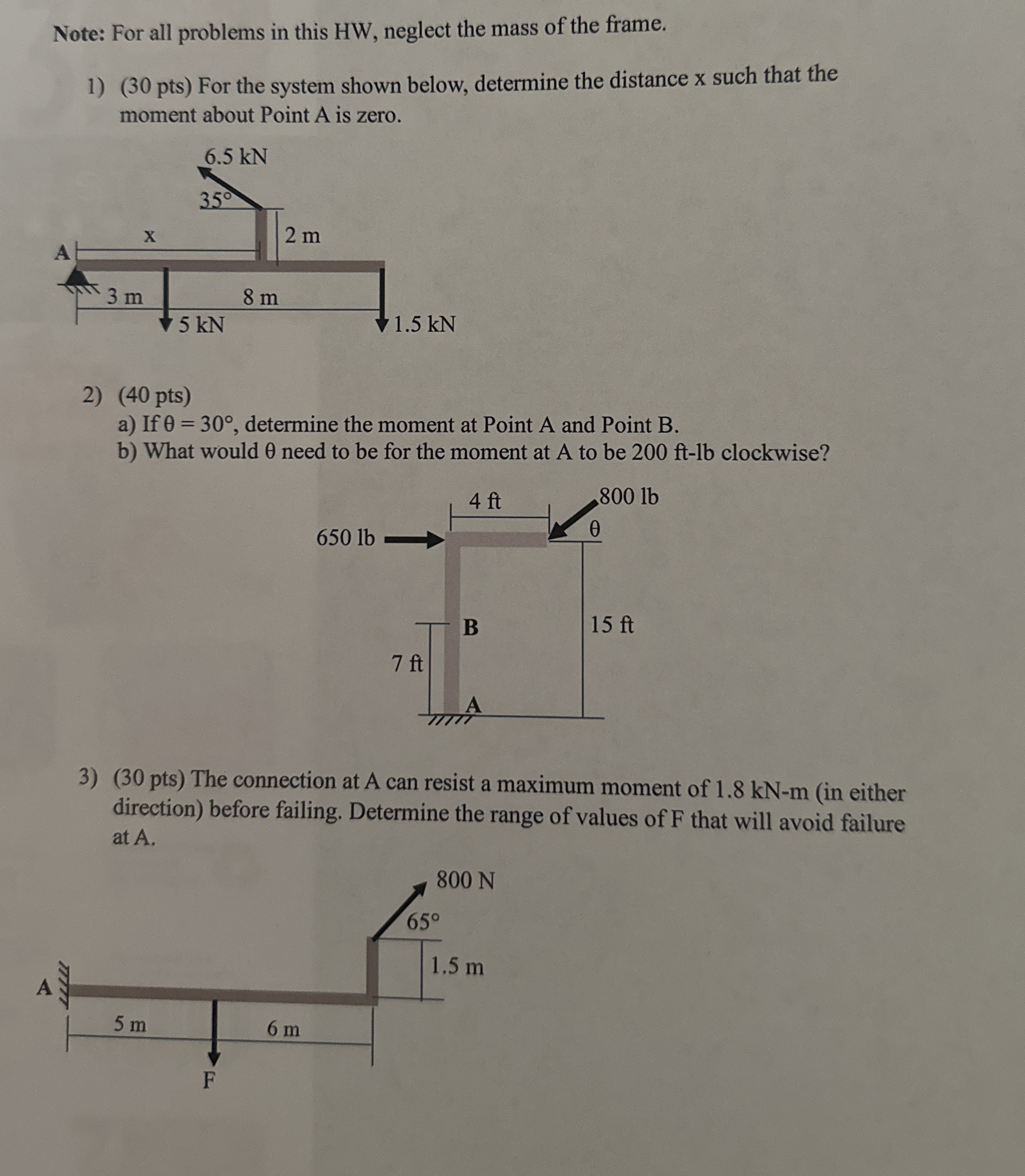 Note: For all problems in this HW , neglect the