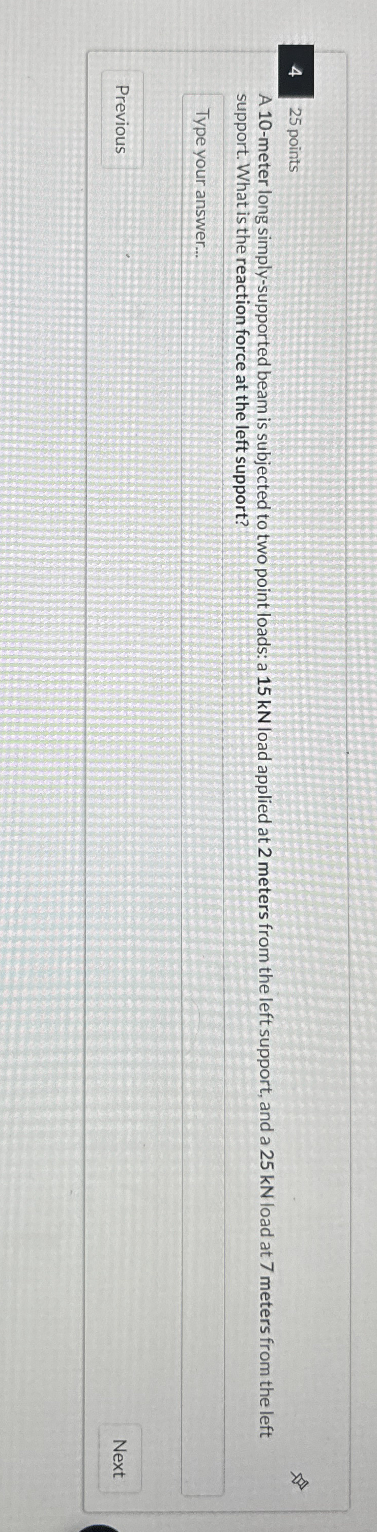 4 2 5 points A 1 0 - meter long simply -