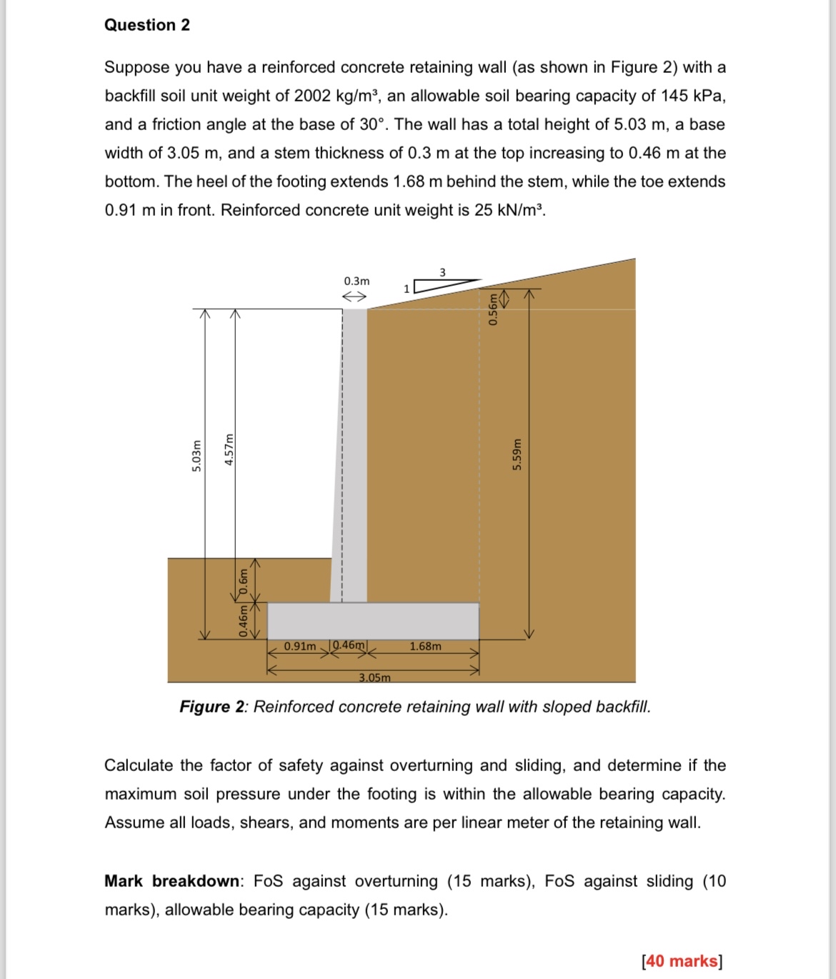 Question 2 Suppose you have a reinforced concrete