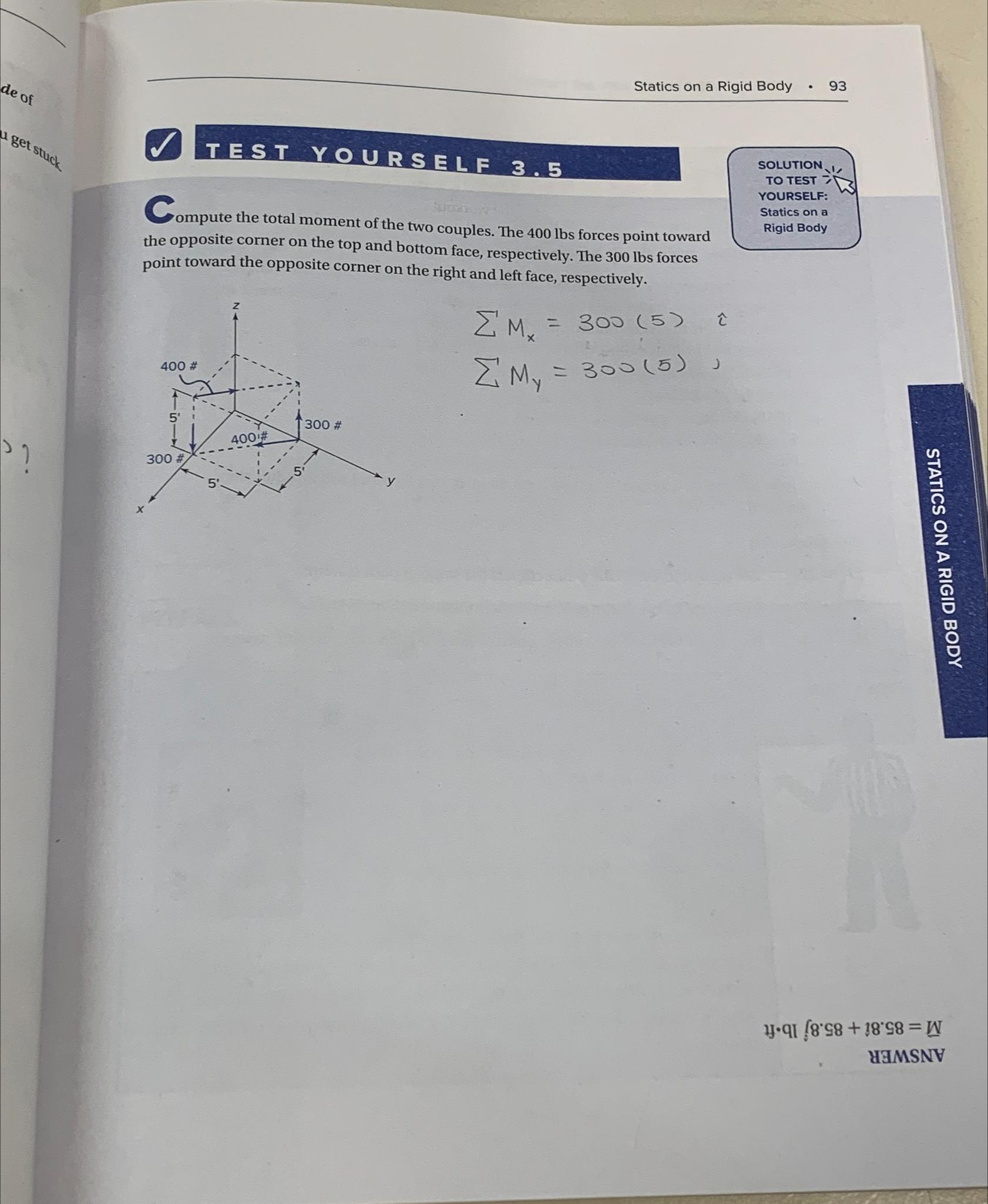 Statics on a Rigid Body 9 3 TEST YOURSELF 3 . 5