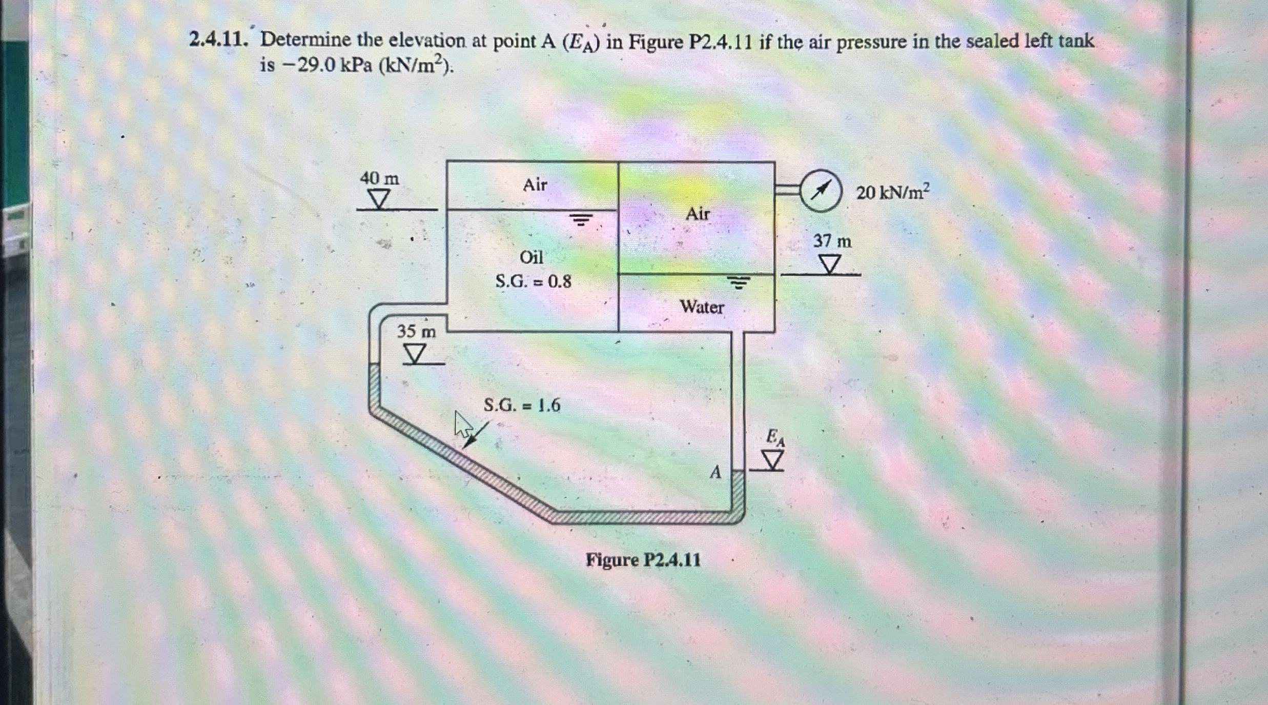 2 . 4 . 1 1 . Determine the elevation at point A
