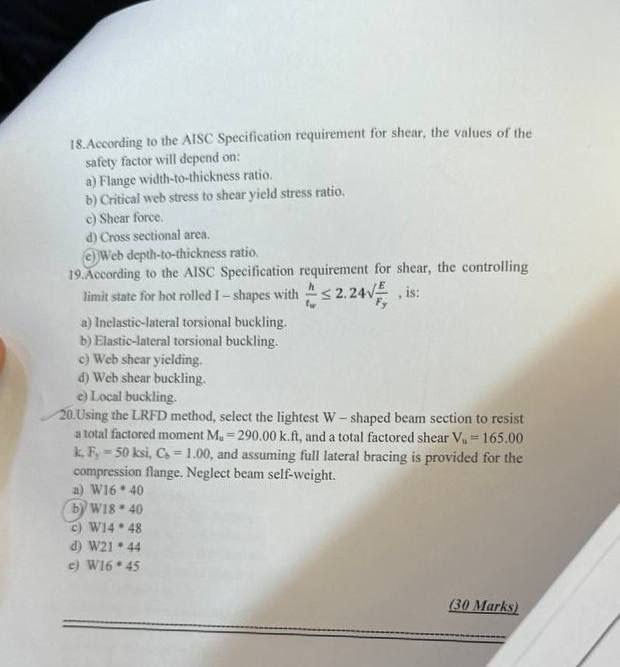 According to the AISC Specification requirement
