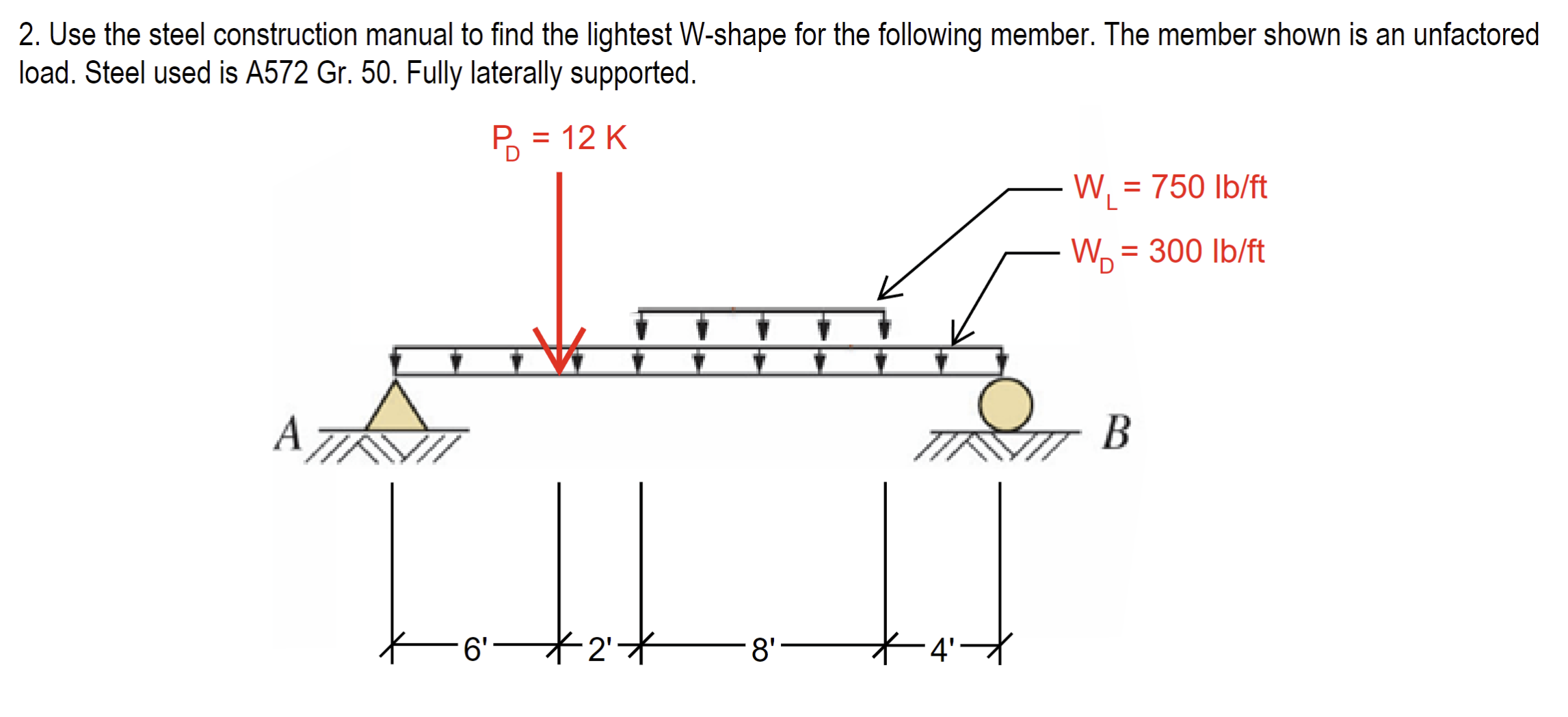 Use the steel construction manual to find the