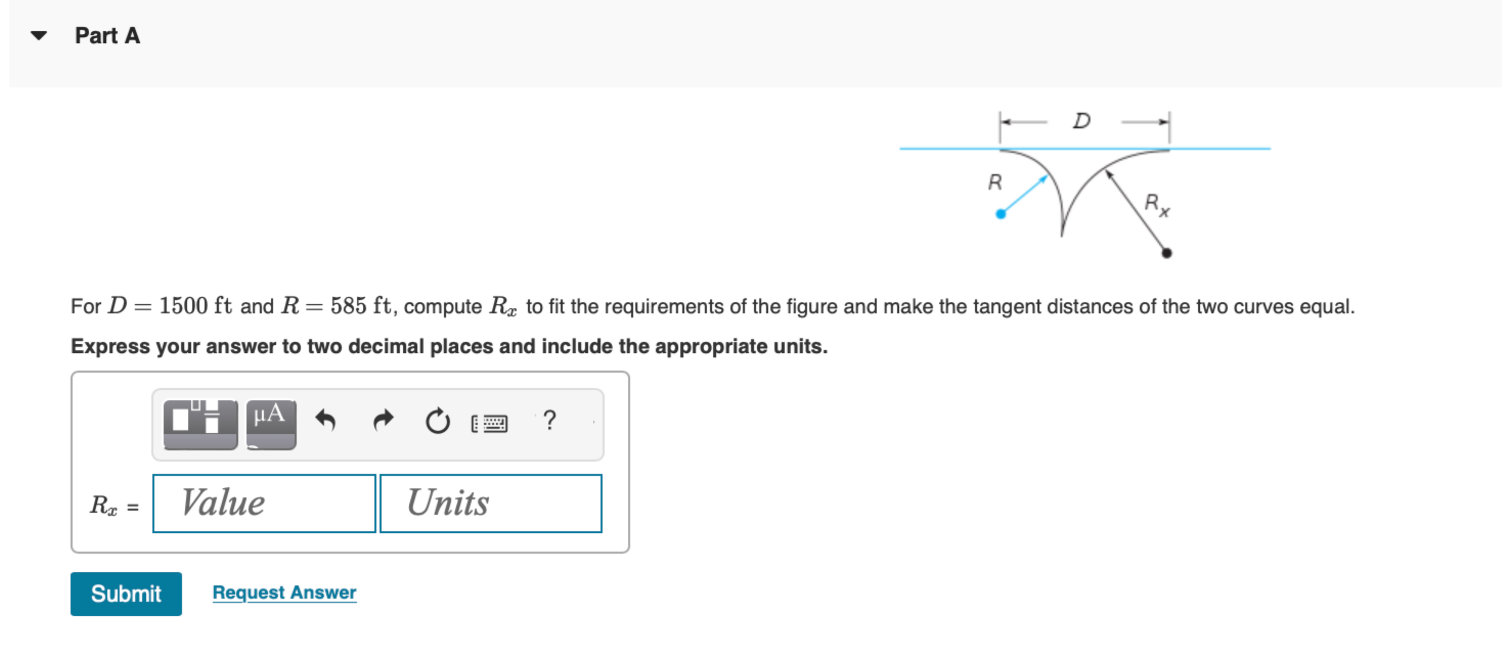Part A For D = 1 5 0 0 f t and R = 5 8 5 f t ,