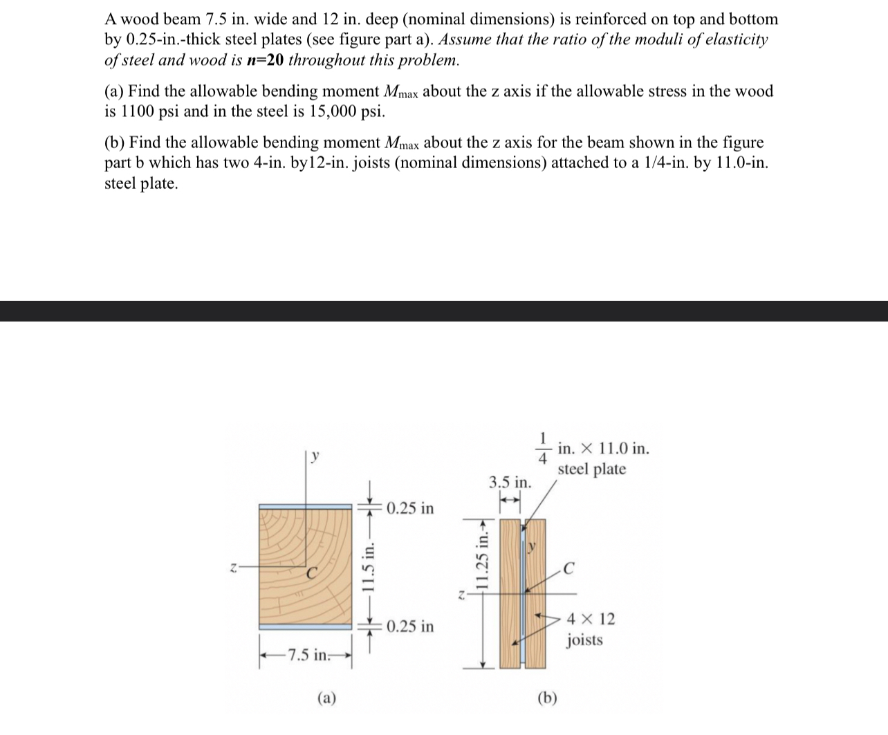 Plz slove it step by step thanks ! A wood beam 7